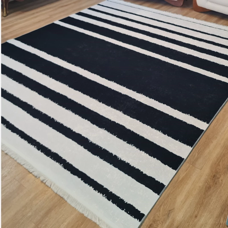 فرشینه مدرن و مینیمال سیاه سفید کد K 171 (پس کرایه)