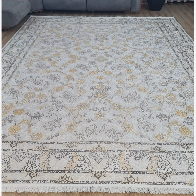 فرشینه طرح افشان با زمینه کرم و استخوانی کد U 12(پس کرایه)