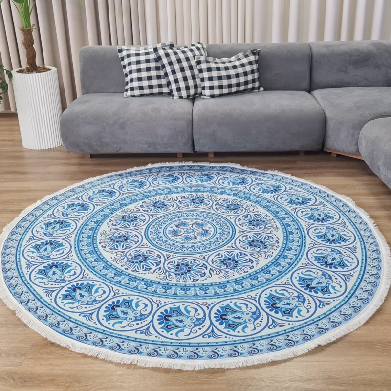 فرشینه گرد مخمل تُرک کد D 123(پس کرایه)