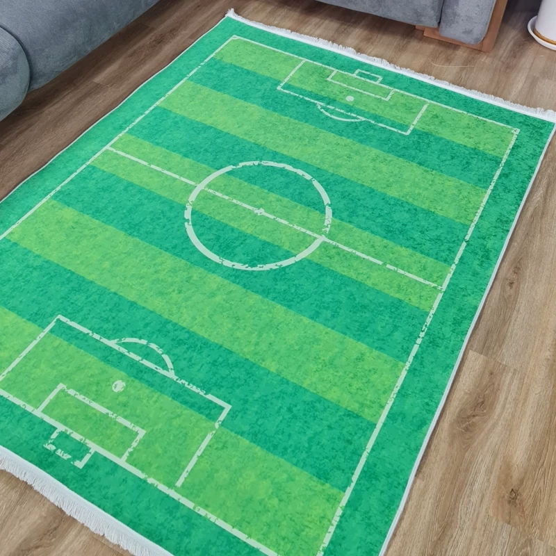 فرشینه کودک مخمل تُرک طرح زمین فوتبال کد C 154(پس کرایه)