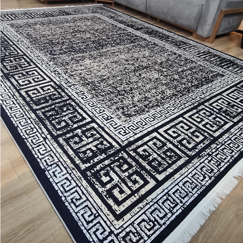 فرشینه سفید مشکی طرح ورساچ، کد H 170 (پس کرایه)