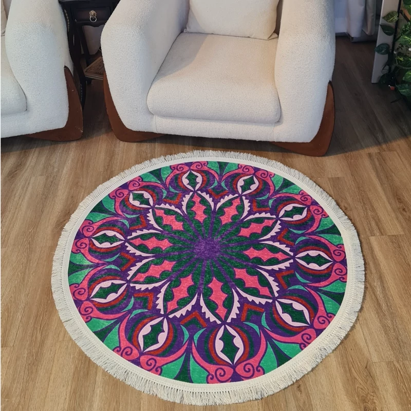 فرشینه گرد مخمل تُرک کد D 158(پس کرایه)