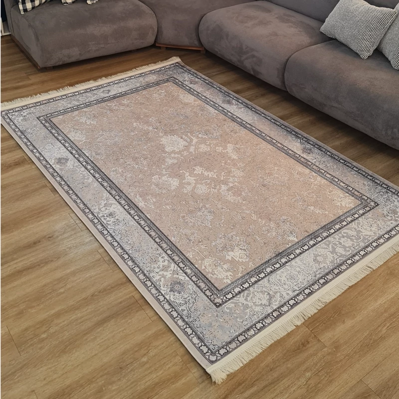 فرشینه طوسی گلبهی، مخمل شانل کد L 124 (پس کرایه)