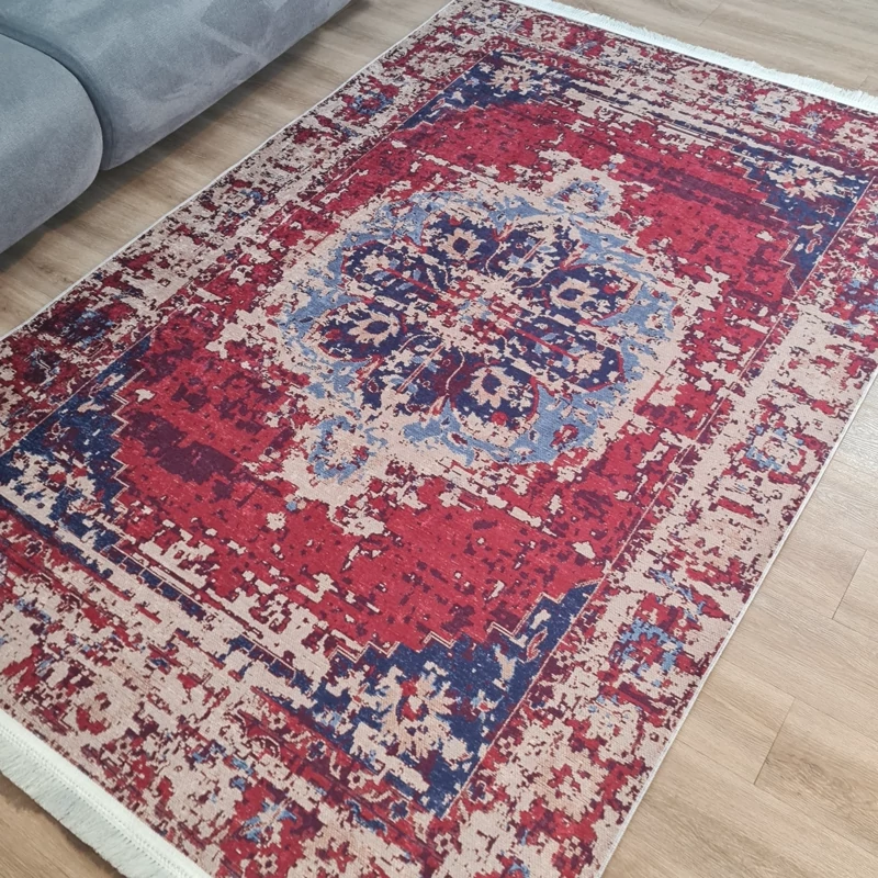 فرشینه سنتی طرح کهنه نما، مخمل شانل کد O 127 (پس کرایه)