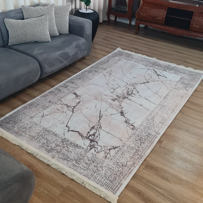 فرشینه رنگ روشن مخمل شانل کد H 179 (پس کرایه)