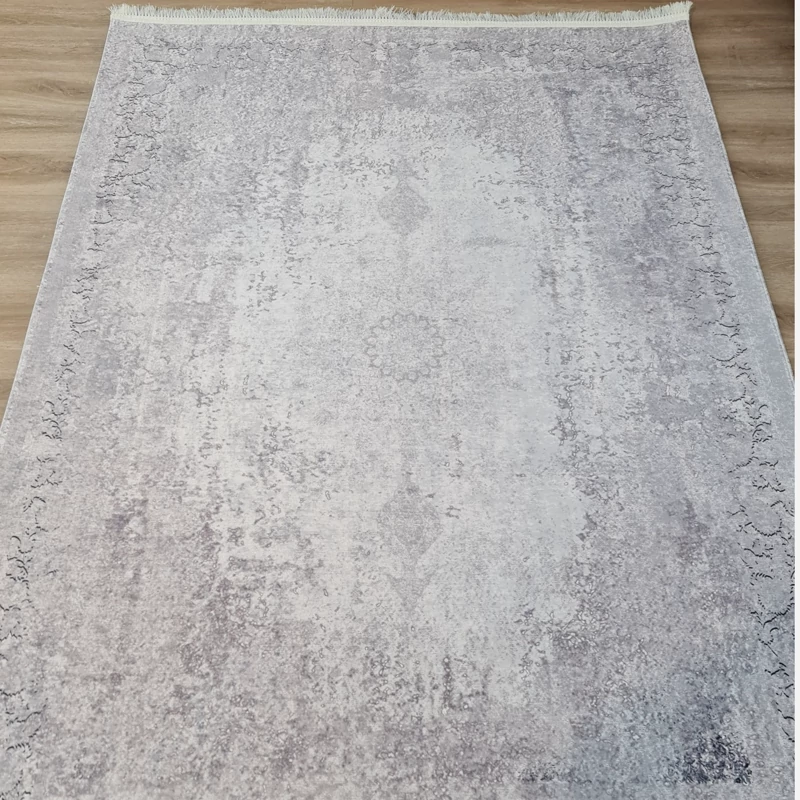 فرشینه طوسی ضد لغزش مخمل شانل کد L 171 (پس کرایه)
