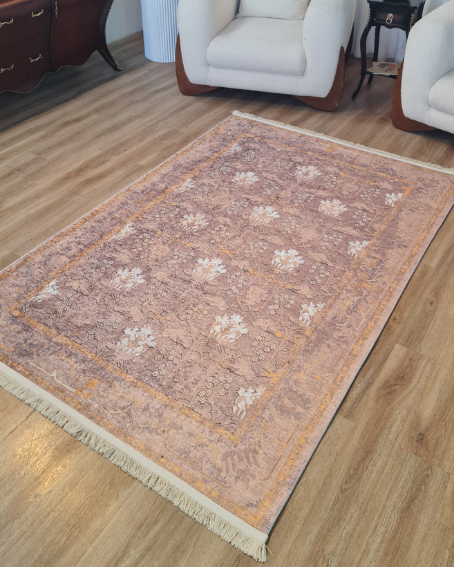 فرشینه طرح وینتیج کد L 232 (ترکیب کلاسی نود، فیلی و خردلی)