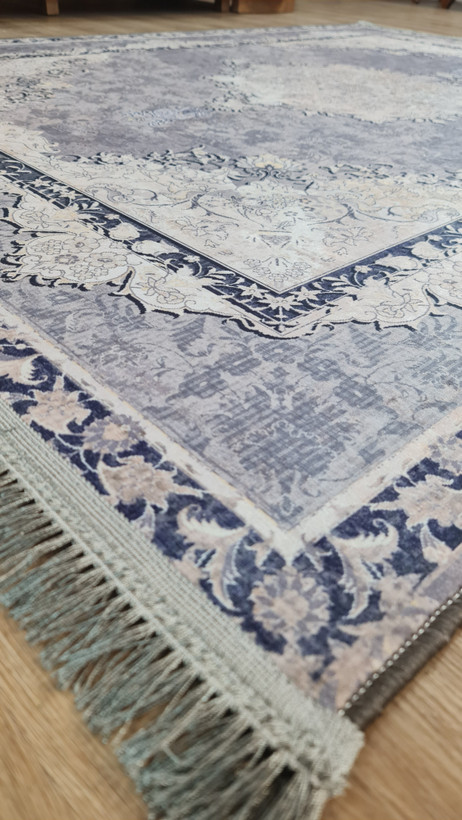 فرشینه استپ دار طرح وینتیج کلاسیک طوسی، کد L 408