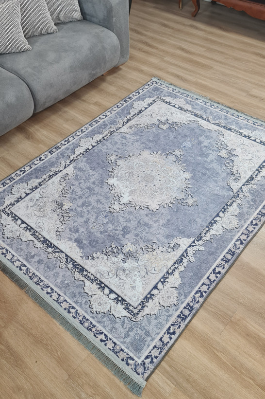 فرشینه استپ دار طرح وینتیج کلاسیک طوسی، کد L 408