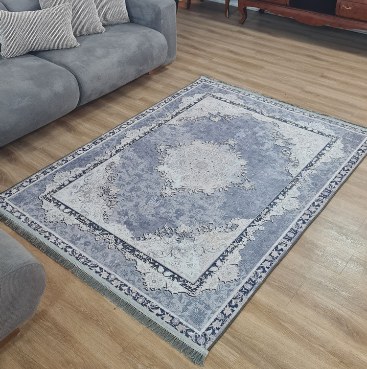 فرشینه استپ دار طرح وینتیج کلاسیک طوسی، کد L 408