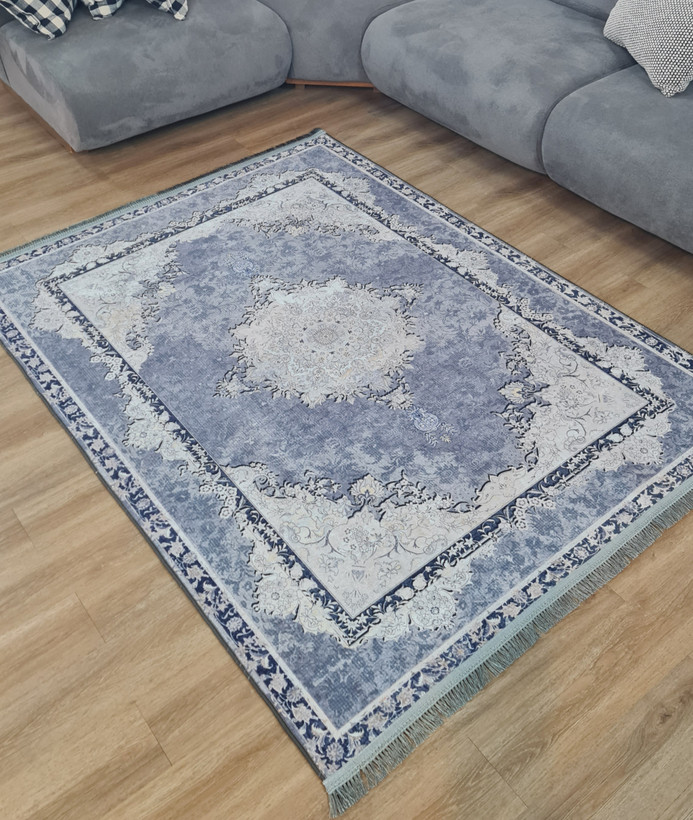 فرشینه استپ دار طرح وینتیج کلاسیک طوسی، کد L 408