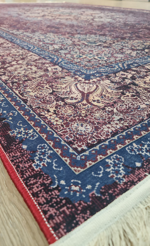 فرشینه سنتی کلاسیک طرح ترنجدار قرمز زرشکی - مدل شاهان کد L 388