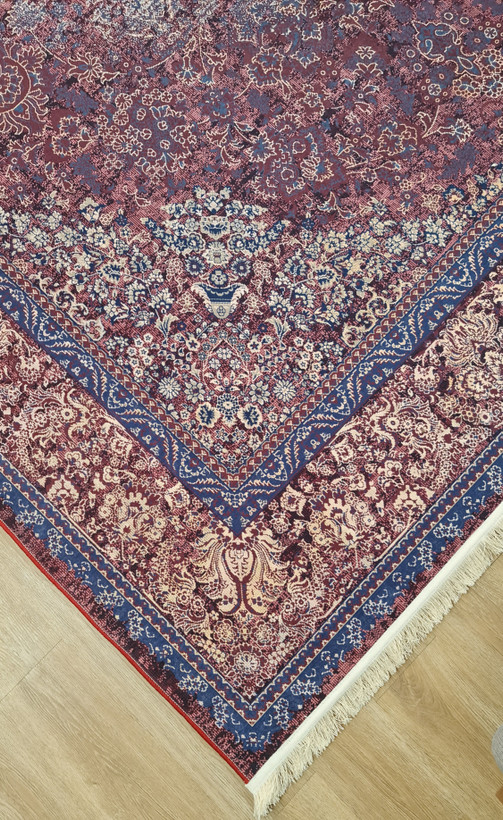 فرشینه سنتی کلاسیک طرح ترنجدار قرمز زرشکی - مدل شاهان کد L 388