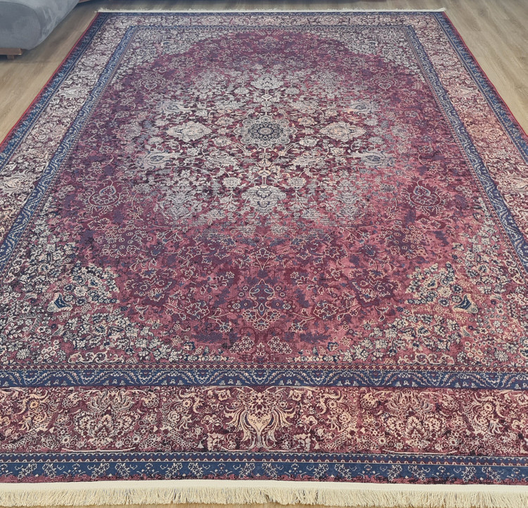 فرشینه سنتی کلاسیک طرح ترنجدار قرمز زرشکی - مدل شاهان کد L 388