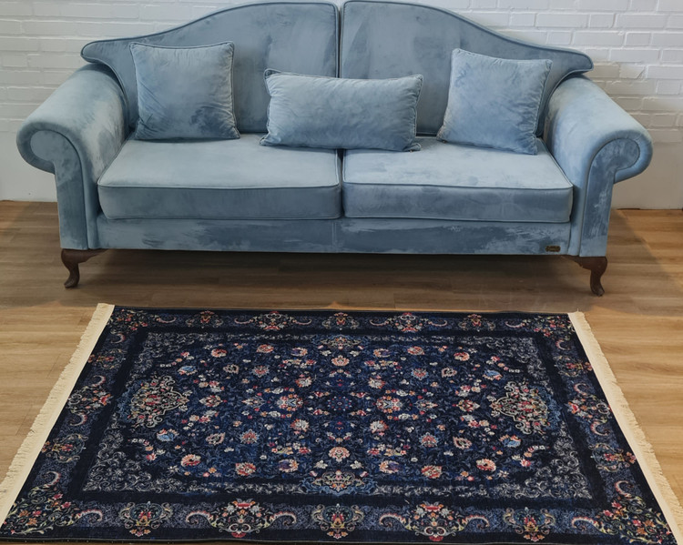 فرشینه سنتی کلاسیک طرح افشان سرمهای صورتی،کد L 757