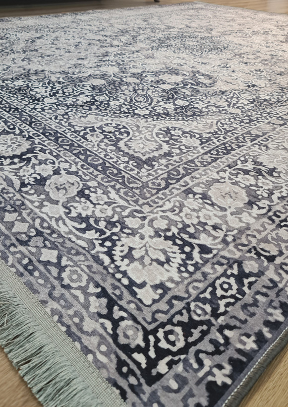 فرشینه سنتی کلاسیک طرح افشان طوسی فیلی،کد U 03