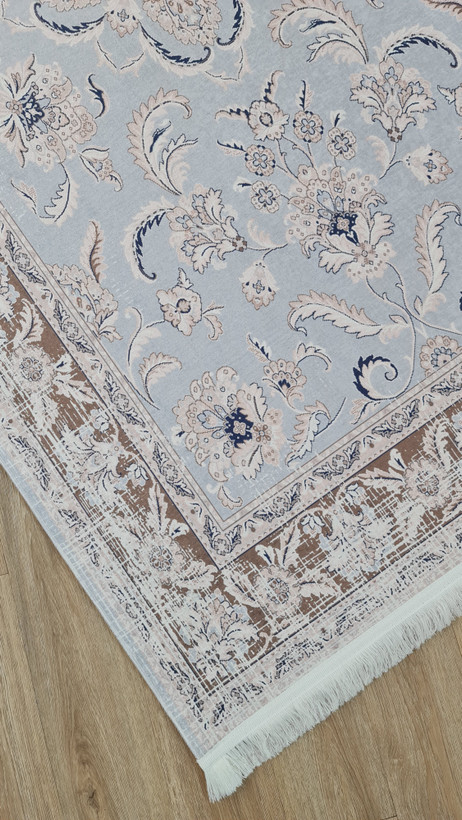 فرش راهرویی آبی آسمانی طرح پتینه، کد U 528(پس کرایه)