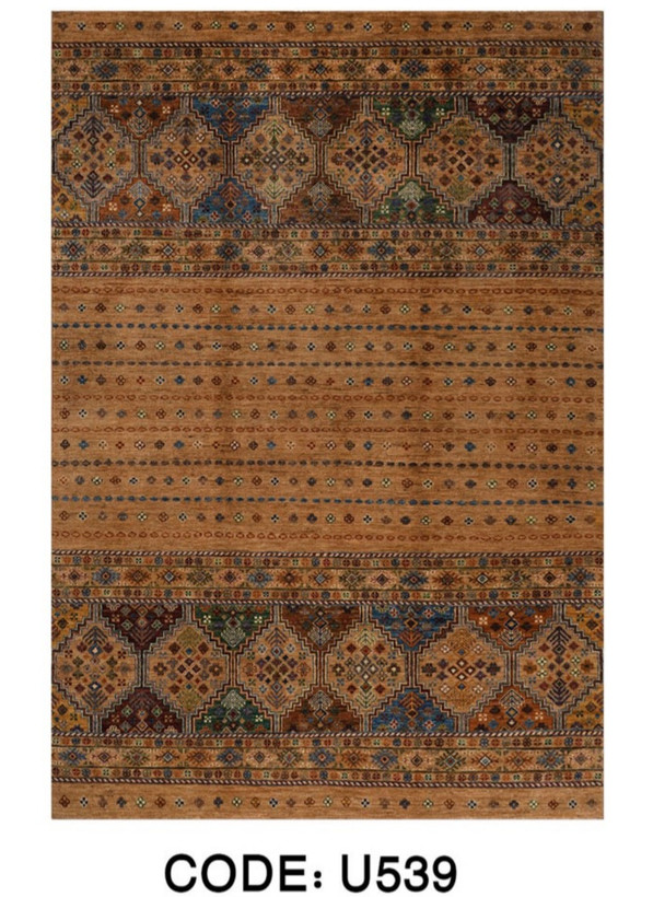ست فرشینه پله و پاگرد طرح سنتی گبه عشایری رنگ مسی، آجری،کد U 539