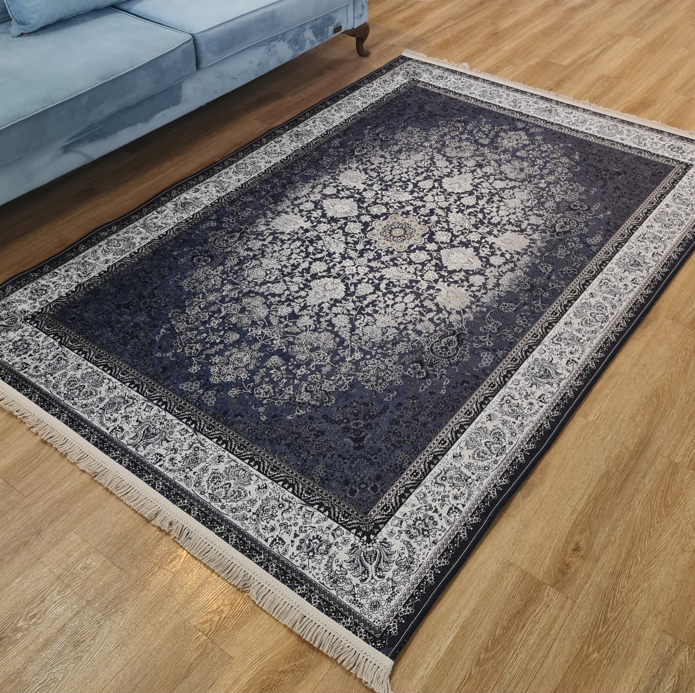 فرشینه کلاسیک طرح افشان ذغالی کد L 749