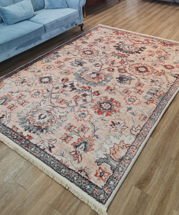 فرشینه وینتیج طرح افشان کرم مرجانی کد M 120