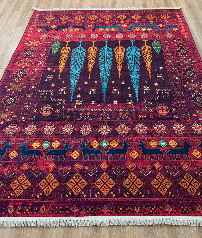 فرشینه طرح گبه عشایری با نقش درختان سرو کد L 293