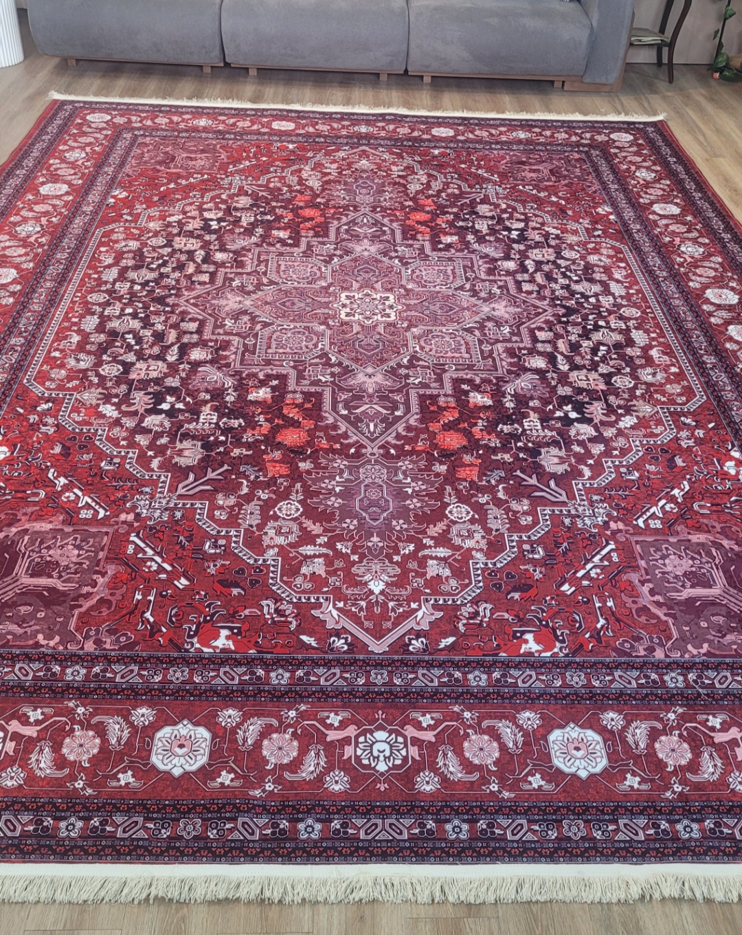 فرشینه طرح سنتی لاکی و زرشکی کد L 2581