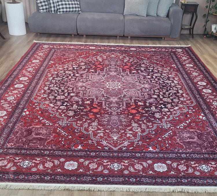 فرشینه طرح سنتی لاکی و زرشکی کد L 2581